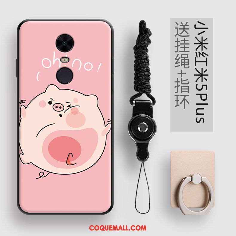 Étui Xiaomi Redmi 5 Plus Pu Animal Téléphone Portable, Coque Xiaomi Redmi 5 Plus Rouge Charmant Beige