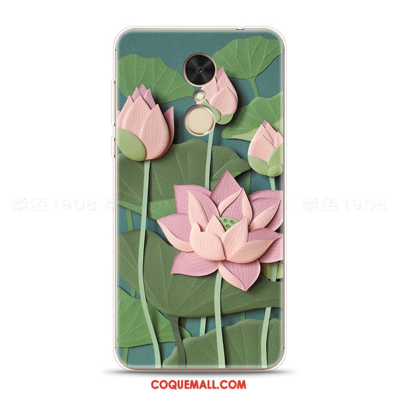 Étui Xiaomi Redmi 5 Plus Style Chinois Art Fleurs, Coque Xiaomi Redmi 5 Plus Vintage Dimensionnel Beige