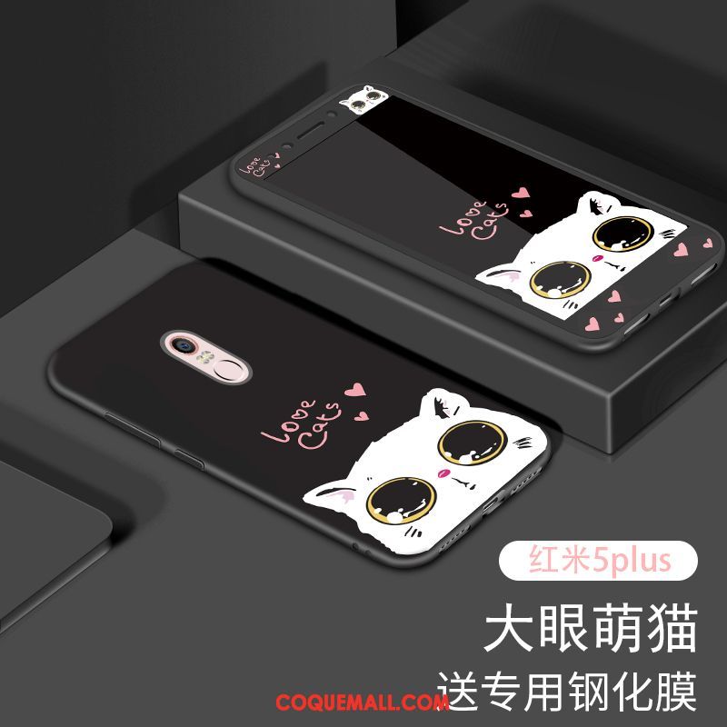 Étui Xiaomi Redmi 5 Plus Téléphone Portable Protection Délavé En Daim, Coque Xiaomi Redmi 5 Plus Tempérer Noir Beige