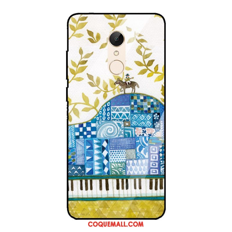 Étui Xiaomi Redmi 5 Plus Téléphone Portable Vintage Verre Trempé, Coque Xiaomi Redmi 5 Plus Art Frais Beige