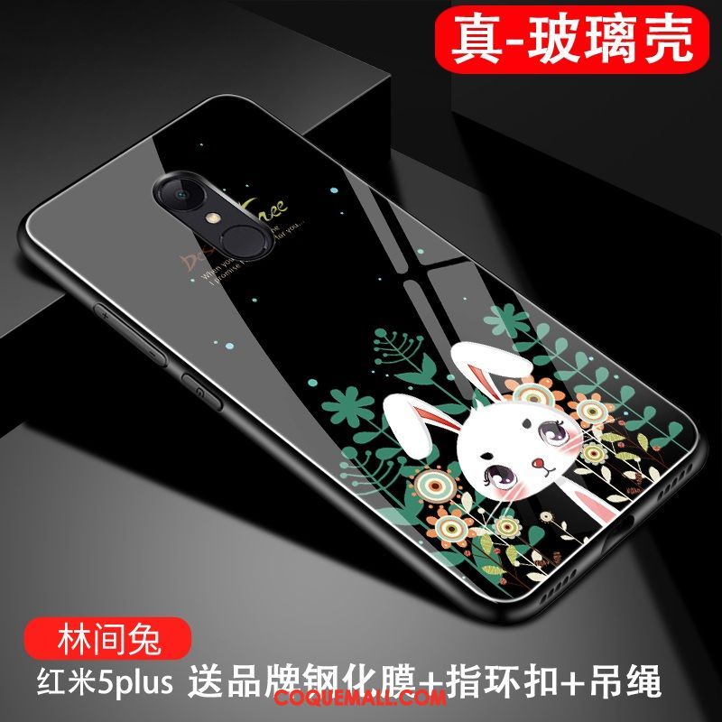 Étui Xiaomi Redmi 5 Plus Verre Tendance Fluide Doux, Coque Xiaomi Redmi 5 Plus Tout Compris Noir Beige