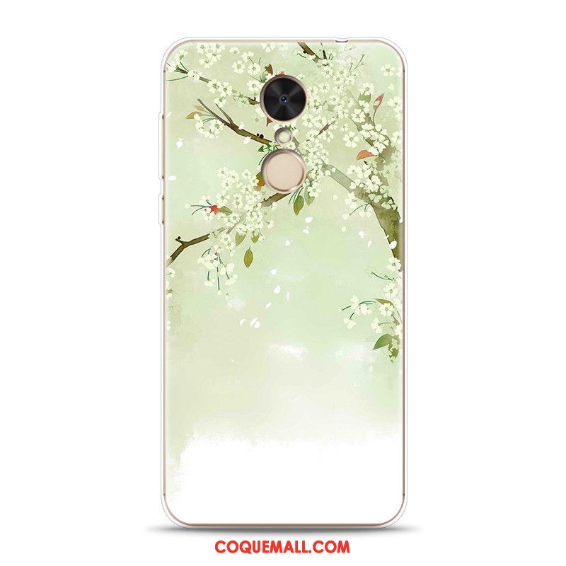 Étui Xiaomi Redmi 5 Plus Vert Art Fluide Doux, Coque Xiaomi Redmi 5 Plus Petit Vintage Beige