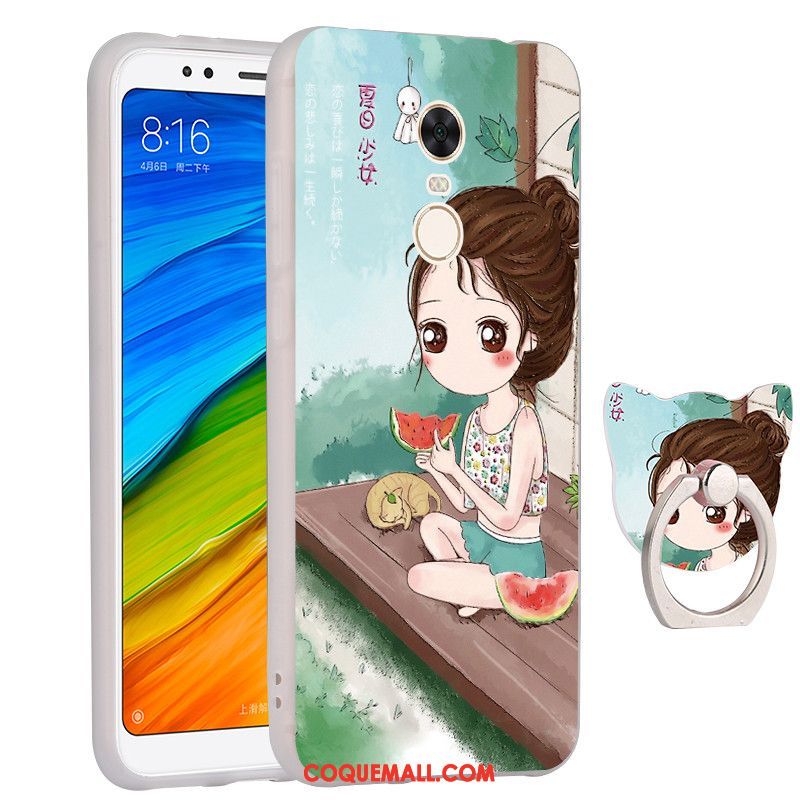 Étui Xiaomi Redmi 5 Plus Vert Fluide Doux Rouge, Coque Xiaomi Redmi 5 Plus Tout Compris Gaufrage Beige