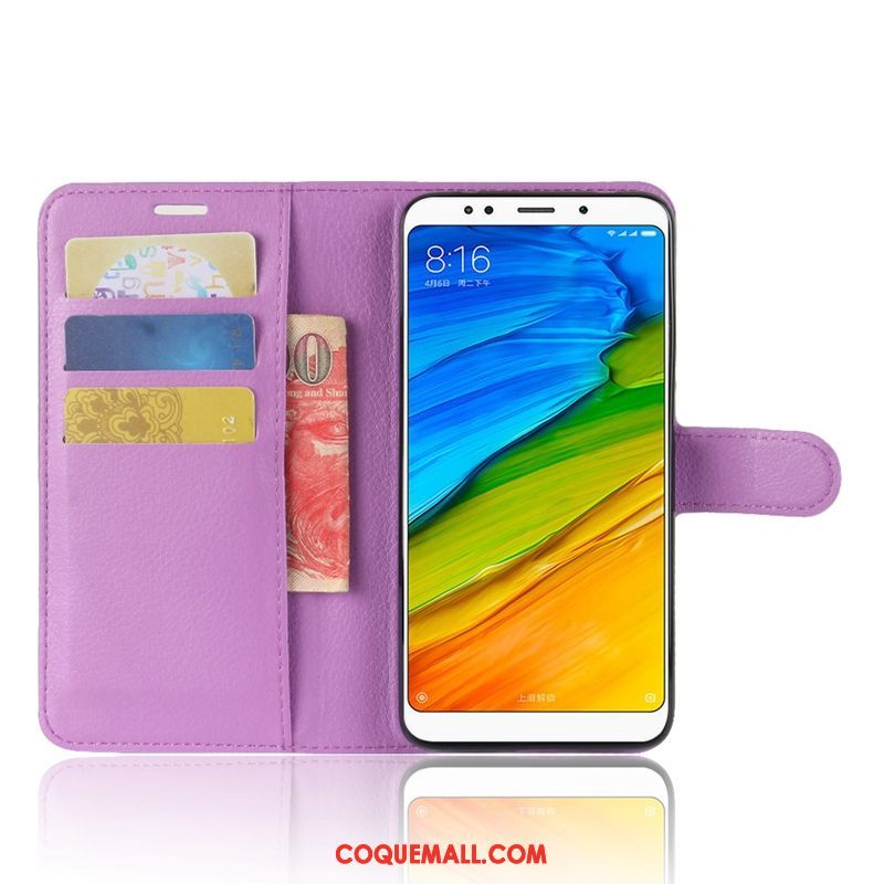 Étui Xiaomi Redmi 5 Plus Étui En Cuir Téléphone Portable Noir, Coque Xiaomi Redmi 5 Plus Incassable Rouge Beige