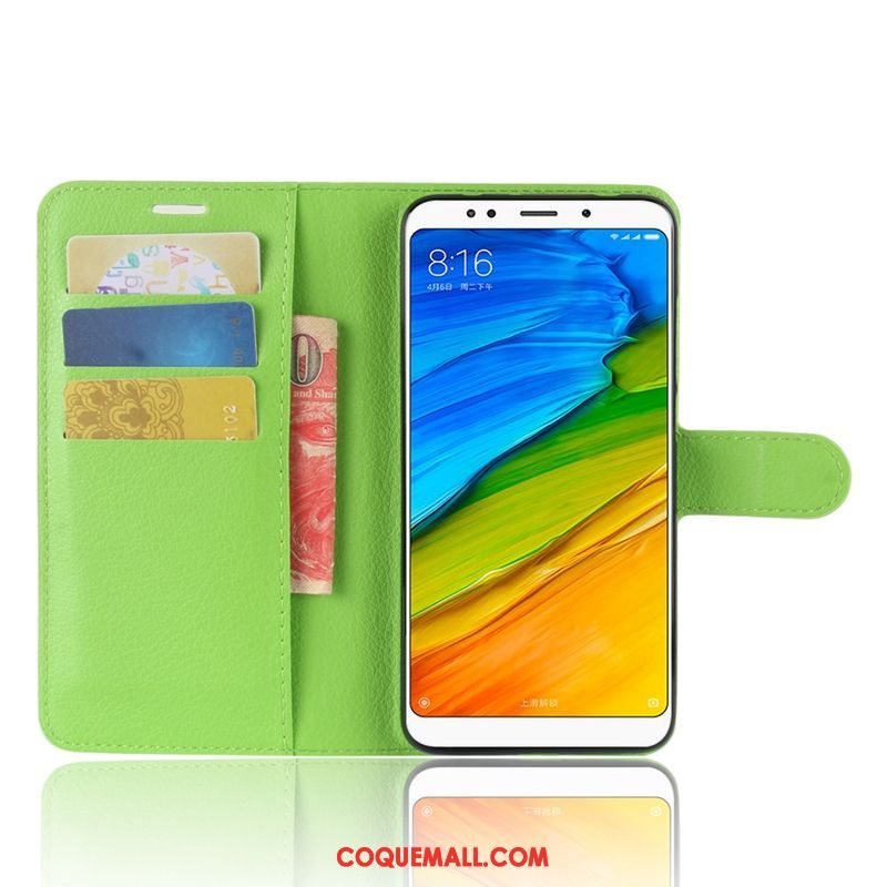 Étui Xiaomi Redmi 5 Plus Étui En Cuir Téléphone Portable Noir, Coque Xiaomi Redmi 5 Plus Incassable Rouge Beige