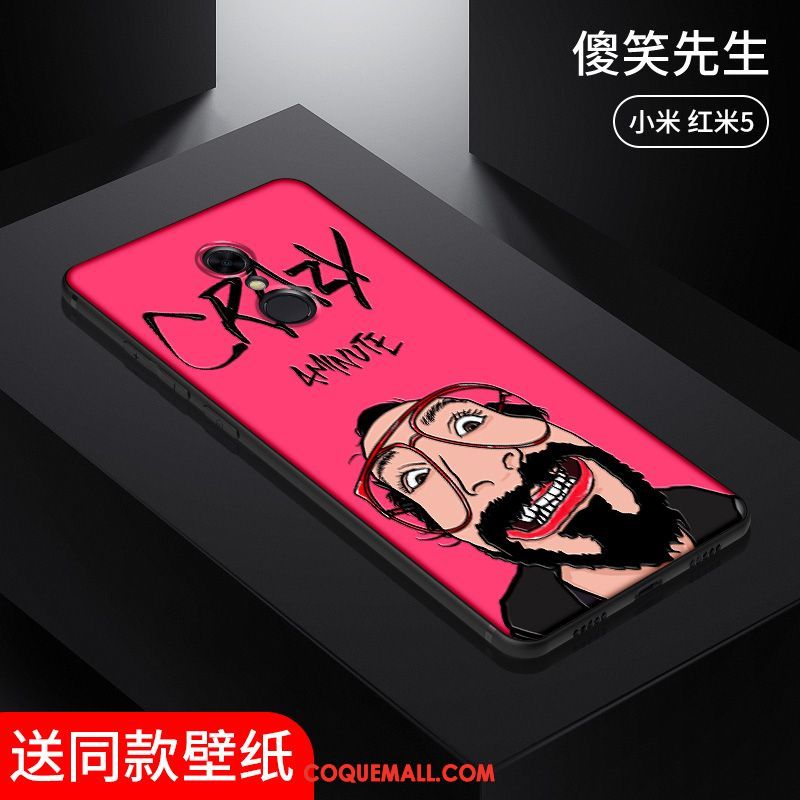 Étui Xiaomi Redmi 5 Rose Fluide Doux Légère, Coque Xiaomi Redmi 5 Amoureux Incassable Beige