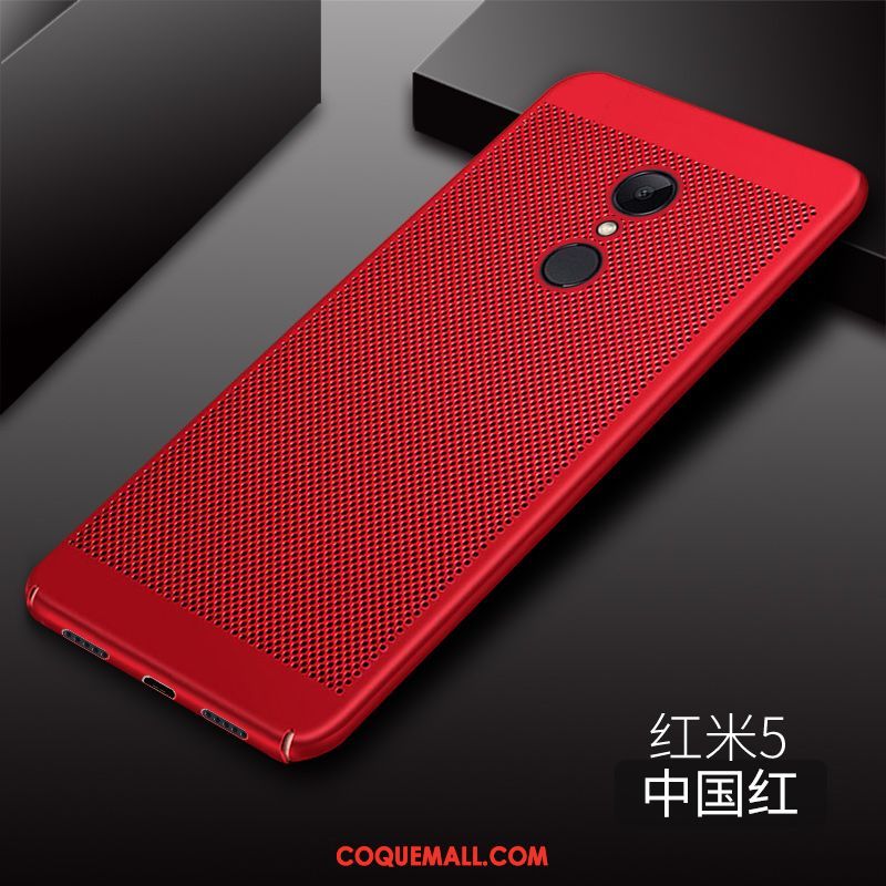 Étui Xiaomi Redmi 5 Rouge Modèle Fleurie Créatif, Coque Xiaomi Redmi 5 Respirant Incassable Beige
