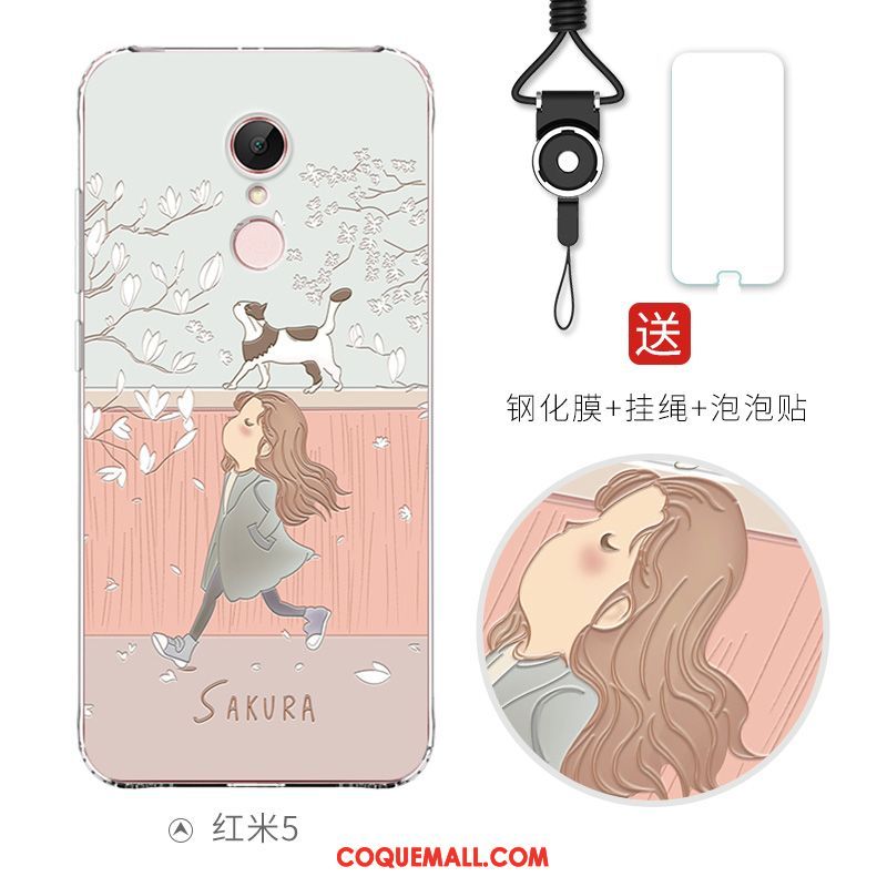 Étui Xiaomi Redmi 5 Silicone Personnalité Créatif, Coque Xiaomi Redmi 5 Dessin Animé Téléphone Portable Beige