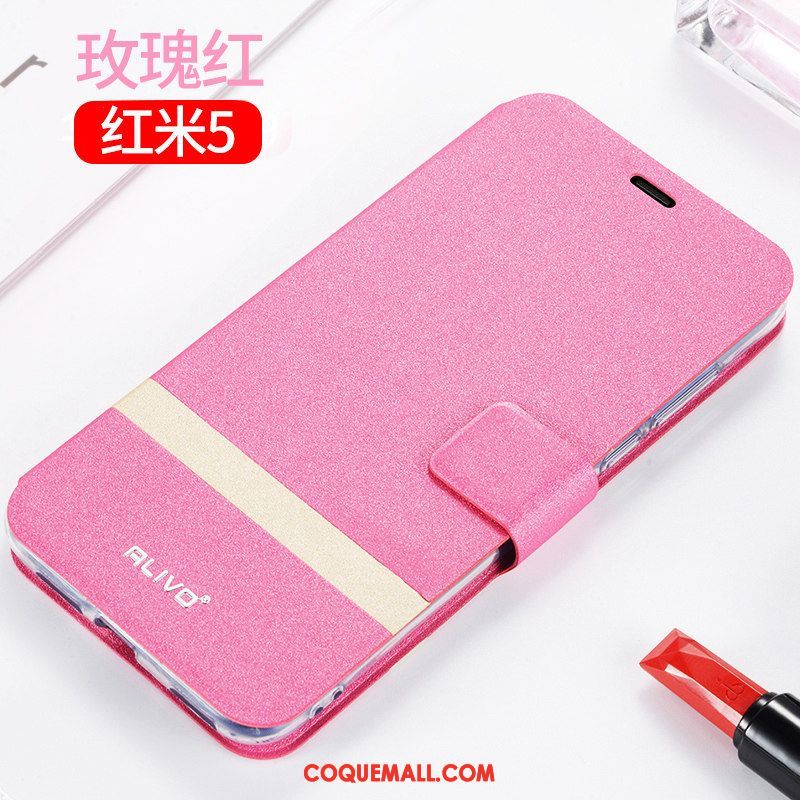 Étui Xiaomi Redmi 5 Silicone Rose Protection, Coque Xiaomi Redmi 5 Étui En Cuir Petit Beige