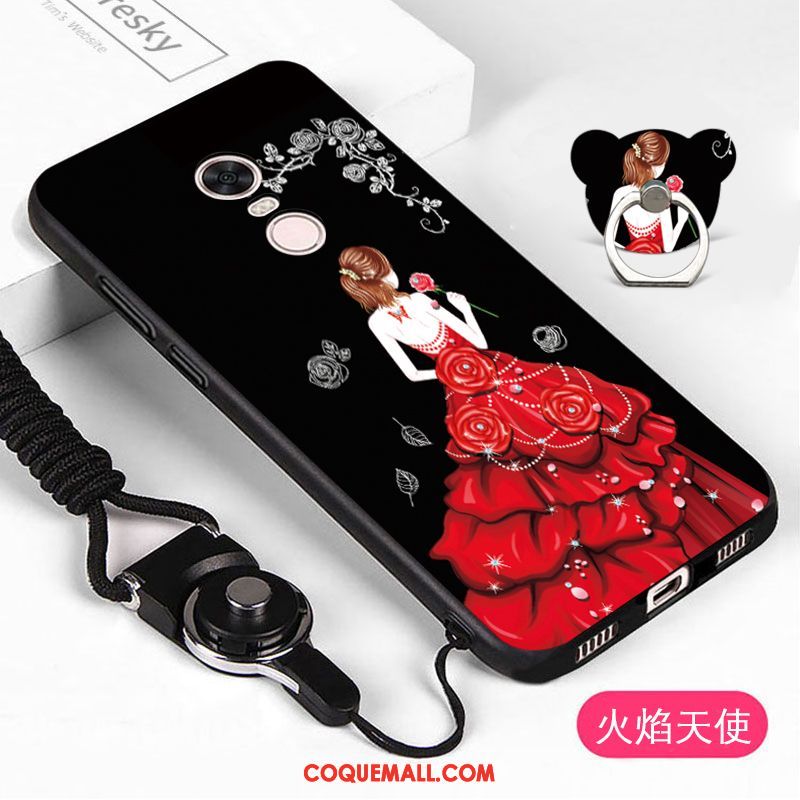 Étui Xiaomi Redmi 5 Tout Compris Fluide Doux Téléphone Portable, Coque Xiaomi Redmi 5 Ornements Suspendus Rouge Beige