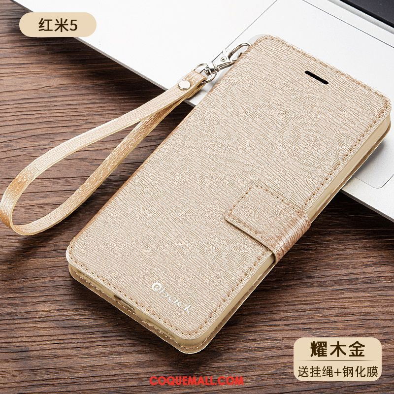 Étui Xiaomi Redmi 5 Tout Compris Étui En Cuir Petit, Coque Xiaomi Redmi 5 Protection Incassable Beige