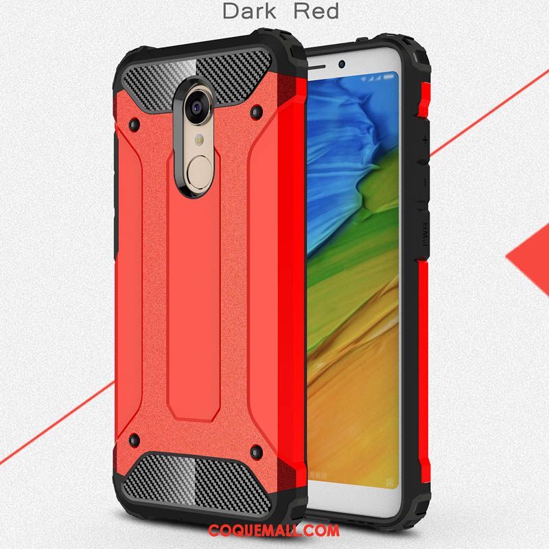 Étui Xiaomi Redmi 5 Téléphone Portable Incassable Protection, Coque Xiaomi Redmi 5 Rouge Silicone Beige
