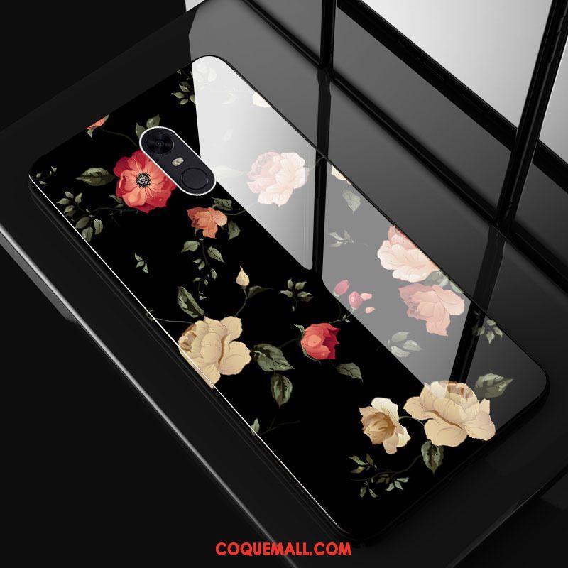 Étui Xiaomi Redmi 5 Téléphone Portable Rouge Fluide Doux, Coque Xiaomi Redmi 5 Personnalité Verre Trempé Beige