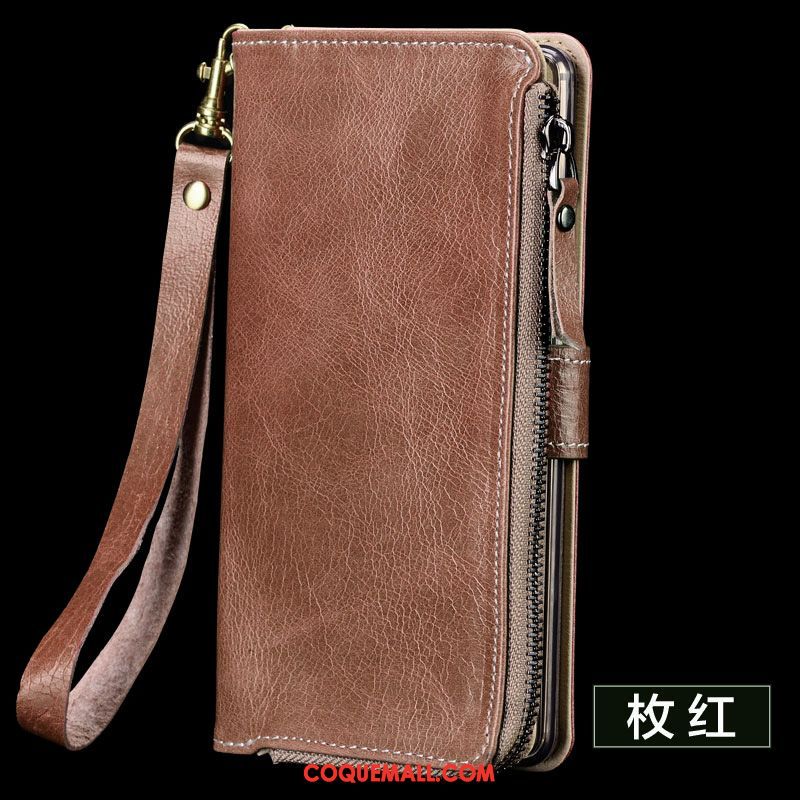 Étui Xiaomi Redmi 6 Carte Portefeuille Téléphone Portable, Coque Xiaomi Redmi 6 Rouge Personnalité Braun Beige