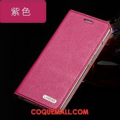 Étui Xiaomi Redmi 6 Cuir Véritable Rose Téléphone Portable, Coque Xiaomi Redmi 6 Carte Simple