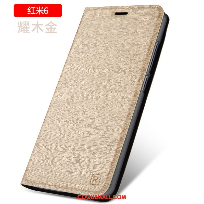 Étui Xiaomi Redmi 6 Incassable Téléphone Portable Or, Coque Xiaomi Redmi 6 Protection Rouge Beige