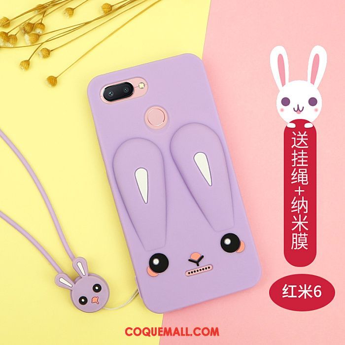 Étui Xiaomi Redmi 6 Incassable Téléphone Portable Rouge, Coque Xiaomi Redmi 6 Fluide Doux Lapin Braun Beige