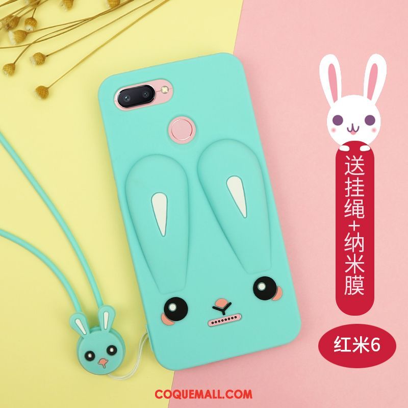 Étui Xiaomi Redmi 6 Incassable Téléphone Portable Rouge, Coque Xiaomi Redmi 6 Fluide Doux Lapin Braun Beige