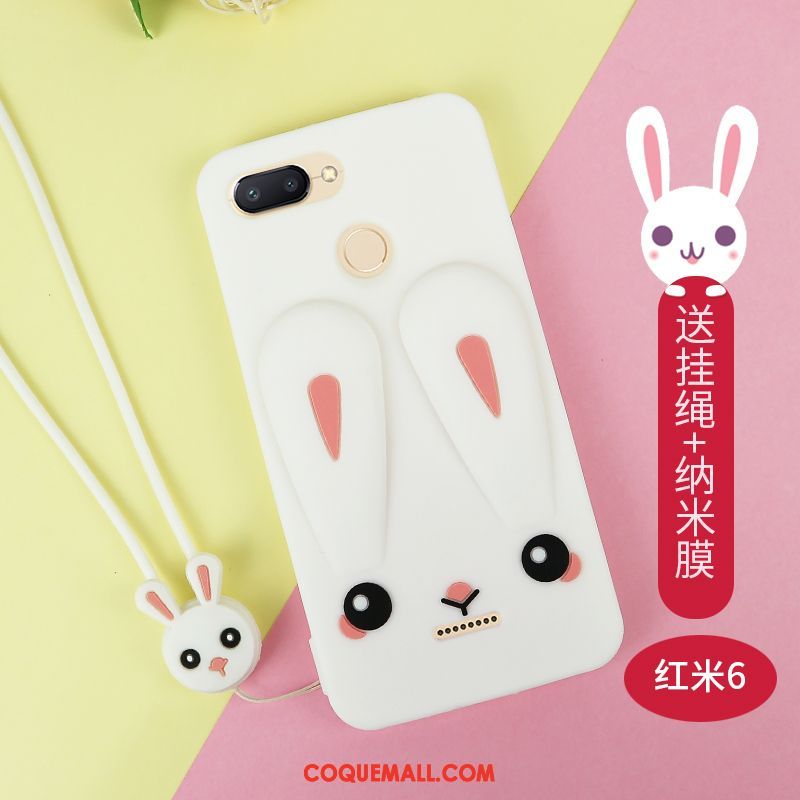 Étui Xiaomi Redmi 6 Incassable Téléphone Portable Rouge, Coque Xiaomi Redmi 6 Fluide Doux Lapin Braun Beige