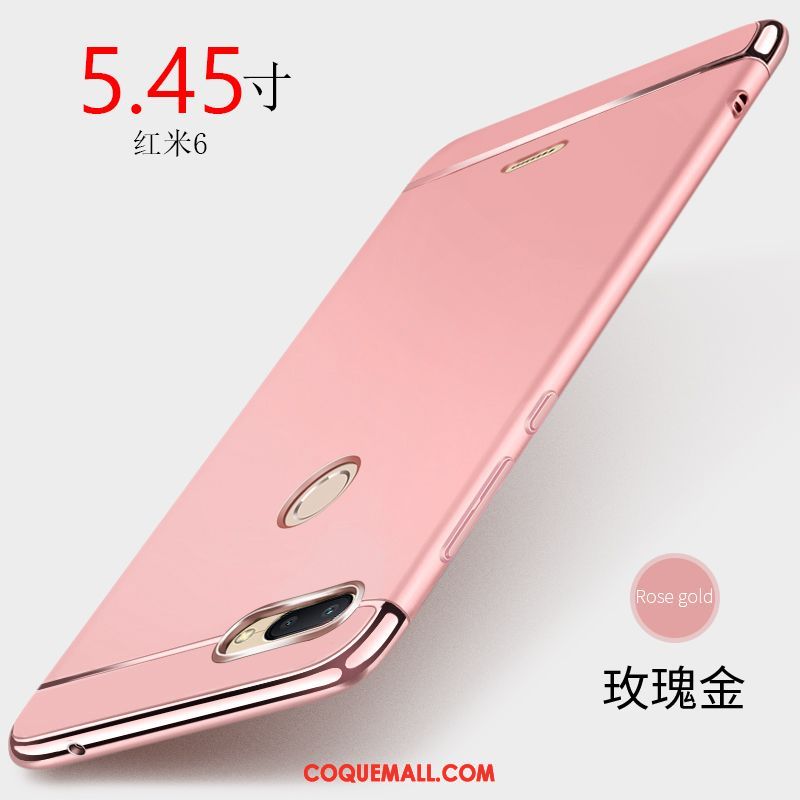 Étui Xiaomi Redmi 6 Placage Charmant Délavé En Daim, Coque Xiaomi Redmi 6 Ornements Suspendus Protection Beige