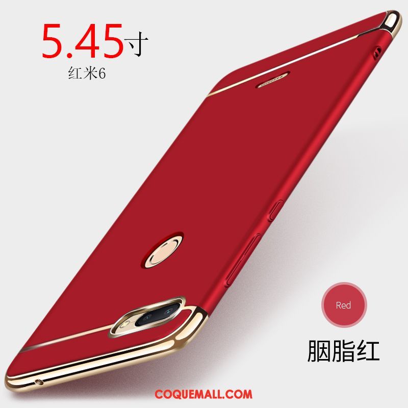 Étui Xiaomi Redmi 6 Placage Charmant Délavé En Daim, Coque Xiaomi Redmi 6 Ornements Suspendus Protection Beige