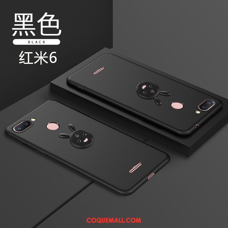 Étui Xiaomi Redmi 6 Rouge Marque De Tendance Incassable, Coque Xiaomi Redmi 6 Délavé En Daim Téléphone Portable Beige