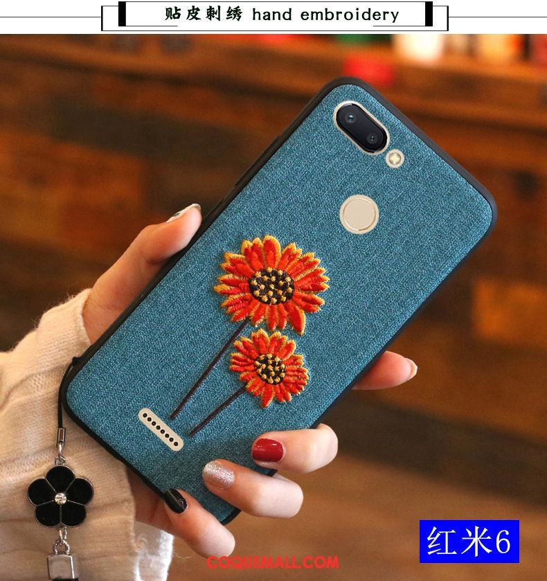 Étui Xiaomi Redmi 6 Style Chinois Rouge Tendance, Coque Xiaomi Redmi 6 Silicone Net Rouge Beige