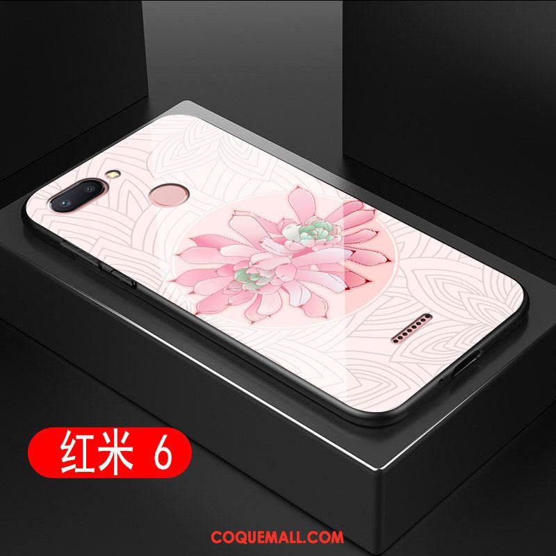 Étui Xiaomi Redmi 6 Verre Incassable Difficile, Coque Xiaomi Redmi 6 Silicone Fluide Doux Beige