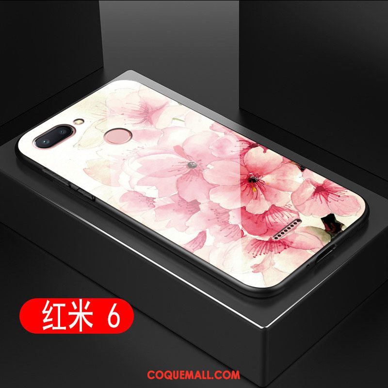 Étui Xiaomi Redmi 6 Verre Incassable Difficile, Coque Xiaomi Redmi 6 Silicone Fluide Doux Beige