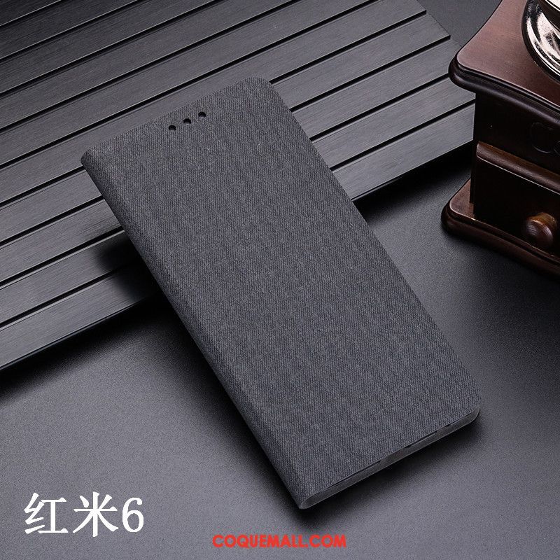 Étui Xiaomi Redmi 6 Étui En Cuir Incassable Petit, Coque Xiaomi Redmi 6 Protection Rouge Braun Beige