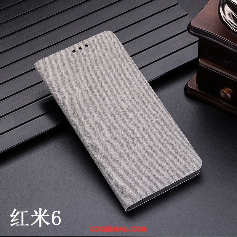 Étui Xiaomi Redmi 6 Étui En Cuir Incassable Petit, Coque Xiaomi Redmi 6 Protection Rouge Braun Beige