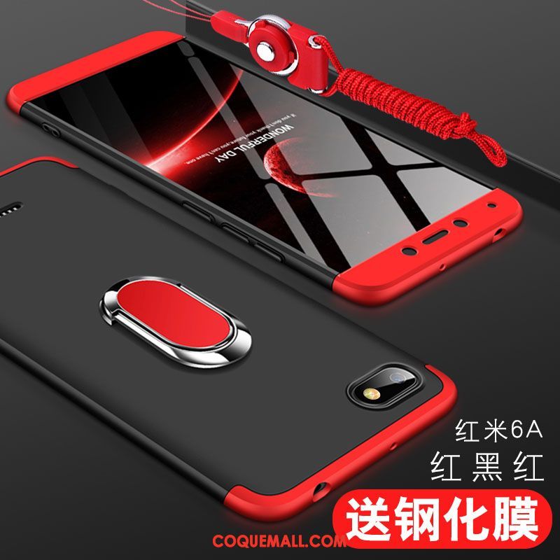 Étui Xiaomi Redmi 6a Créatif Rouge Personnalité, Coque Xiaomi Redmi 6a Délavé En Daim Protection Beige