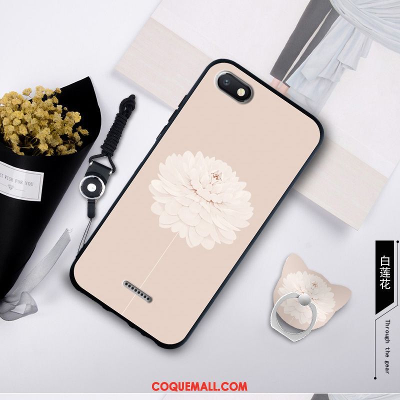 Étui Xiaomi Redmi 6a Dessin Animé Protection Incassable, Coque Xiaomi Redmi 6a Tempérer Net Rouge Beige