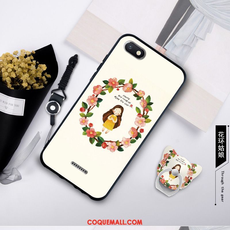 Étui Xiaomi Redmi 6a Dessin Animé Protection Incassable, Coque Xiaomi Redmi 6a Tempérer Net Rouge Beige