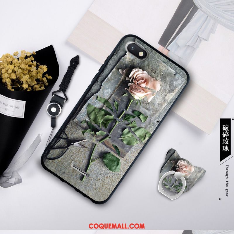 Étui Xiaomi Redmi 6a Dessin Animé Protection Incassable, Coque Xiaomi Redmi 6a Tempérer Net Rouge Beige