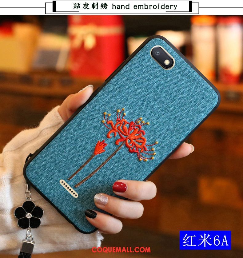 Étui Xiaomi Redmi 6a Silicone Tout Compris Incassable, Coque Xiaomi Redmi 6a Petit Net Rouge Beige