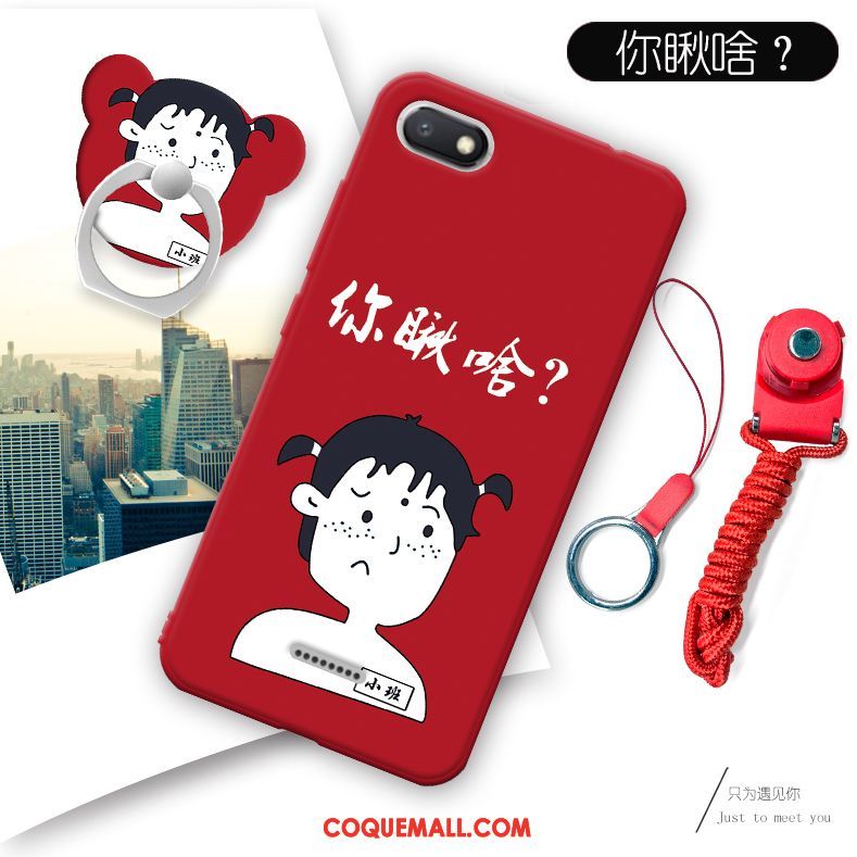 Étui Xiaomi Redmi 6a Téléphone Portable Rouge Dessin Animé, Coque Xiaomi Redmi 6a Petit Silicone Beige