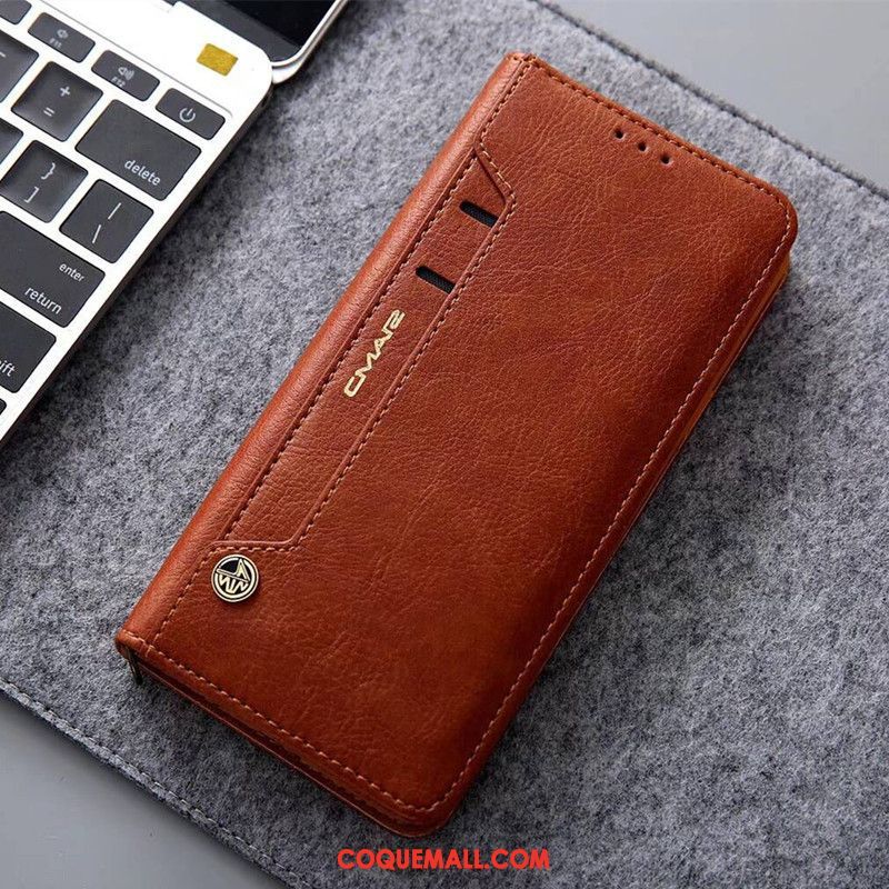 Étui Xiaomi Redmi 6a Téléphone Portable Étui En Cuir Carte, Coque Xiaomi Redmi 6a Incassable Noir