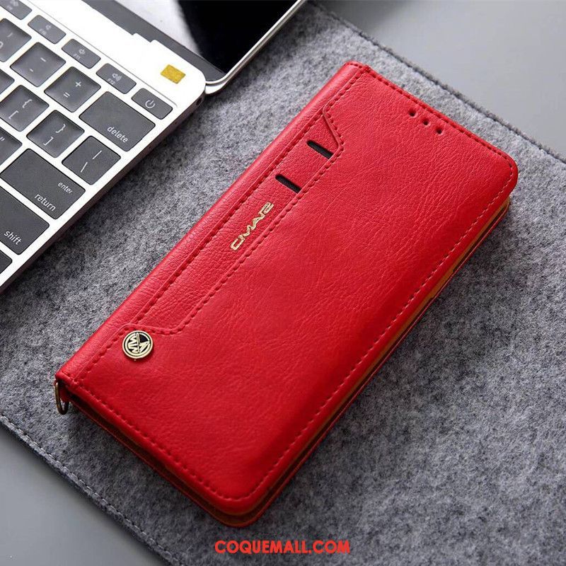 Étui Xiaomi Redmi 6a Téléphone Portable Étui En Cuir Carte, Coque Xiaomi Redmi 6a Incassable Noir