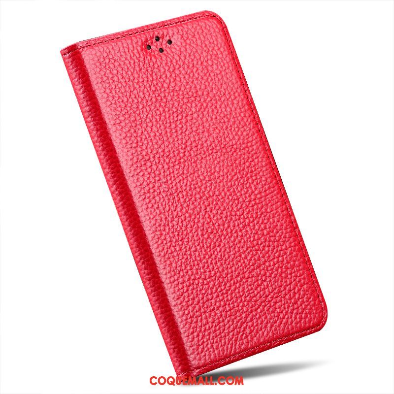 Étui Xiaomi Redmi 6a Étui En Cuir Cuir Véritable Clamshell, Coque Xiaomi Redmi 6a Téléphone Portable Incassable