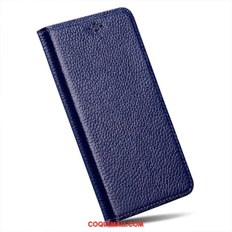 Étui Xiaomi Redmi 6a Étui En Cuir Cuir Véritable Clamshell, Coque Xiaomi Redmi 6a Téléphone Portable Incassable