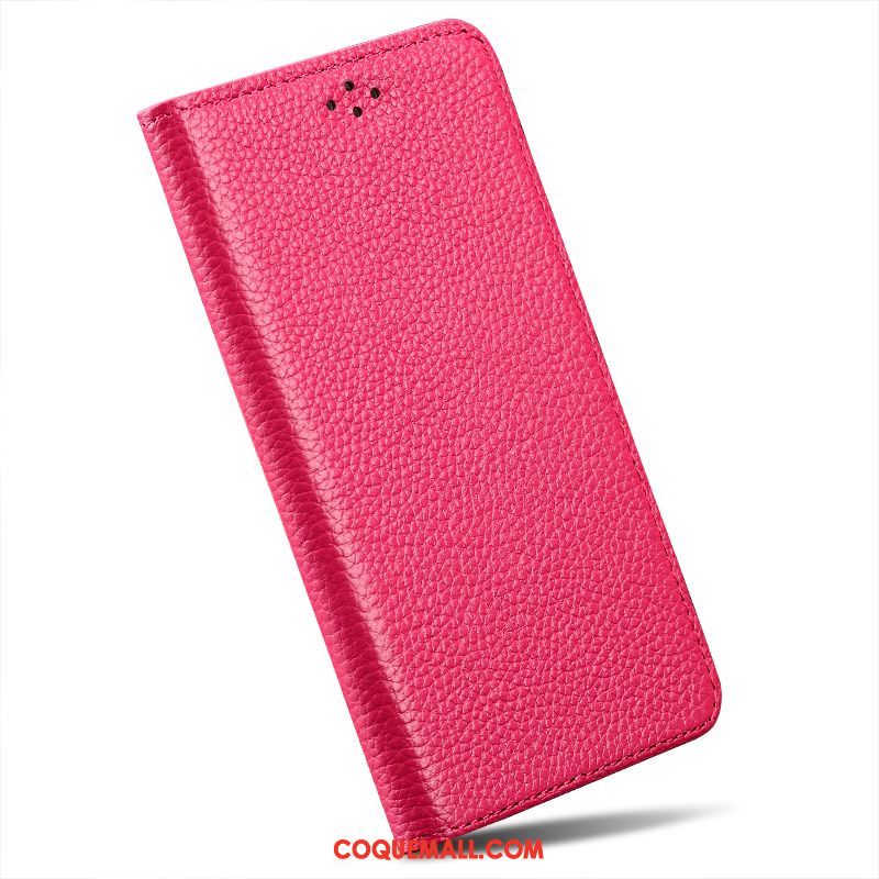 Étui Xiaomi Redmi 6a Étui En Cuir Cuir Véritable Clamshell, Coque Xiaomi Redmi 6a Téléphone Portable Incassable