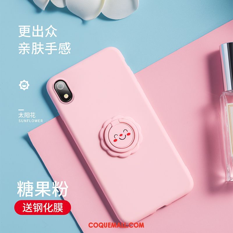 Étui Xiaomi Redmi 7a Anneau Frais Jaune, Coque Xiaomi Redmi 7a Tendance Rouge Beige