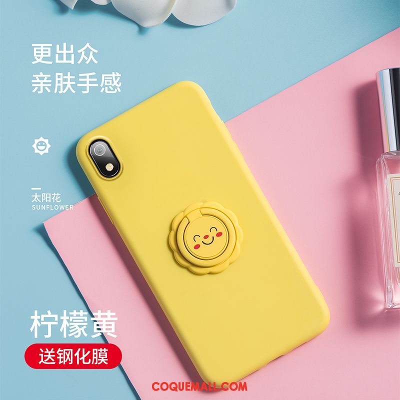 Étui Xiaomi Redmi 7a Anneau Frais Jaune, Coque Xiaomi Redmi 7a Tendance Rouge Beige