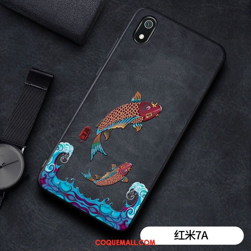 Étui Xiaomi Redmi 7a Business Cuir Rouge, Coque Xiaomi Redmi 7a Petit Silicone Beige