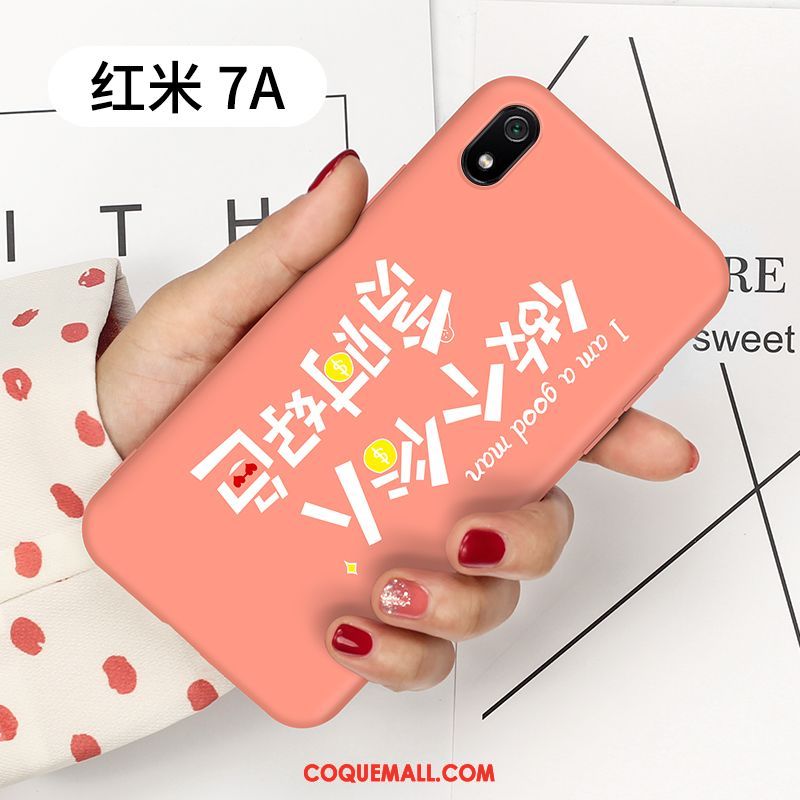 Étui Xiaomi Redmi 7a Incassable Personnalité Simple, Coque Xiaomi Redmi 7a Protection Marque De Tendance Beige