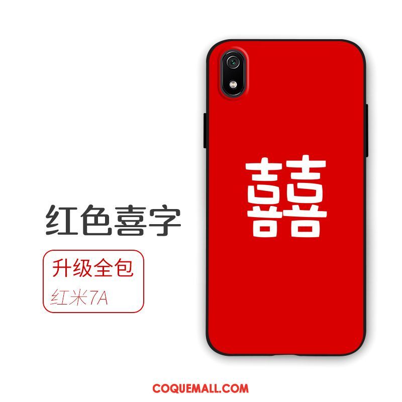 Étui Xiaomi Redmi 7a Incassable Téléphone Portable Rouge, Coque Xiaomi Redmi 7a Amoureux Fluide Doux Beige