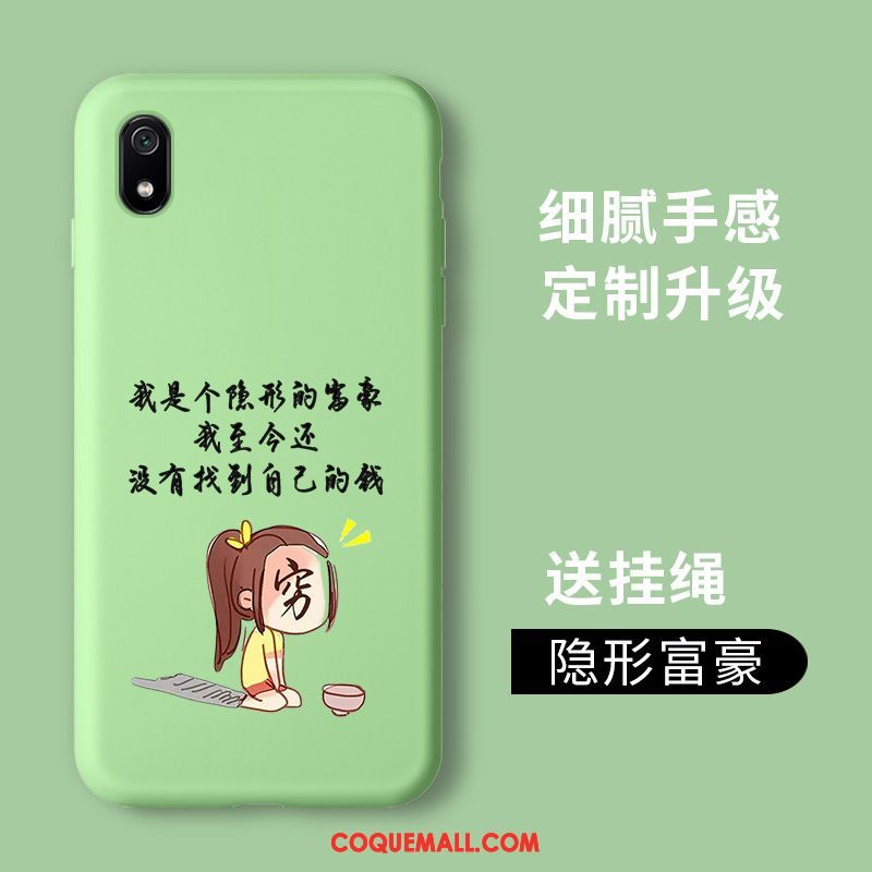 Étui Xiaomi Redmi 7a Personnalité Membrane Rouge, Coque Xiaomi Redmi 7a Vert Silicone Beige