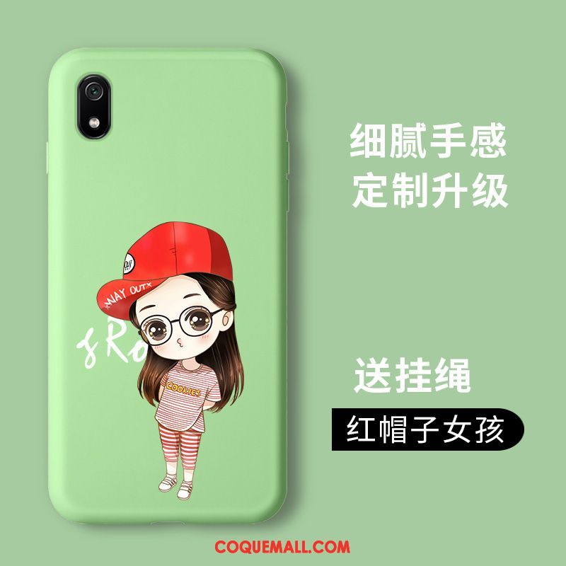 Étui Xiaomi Redmi 7a Personnalité Membrane Rouge, Coque Xiaomi Redmi 7a Vert Silicone Beige