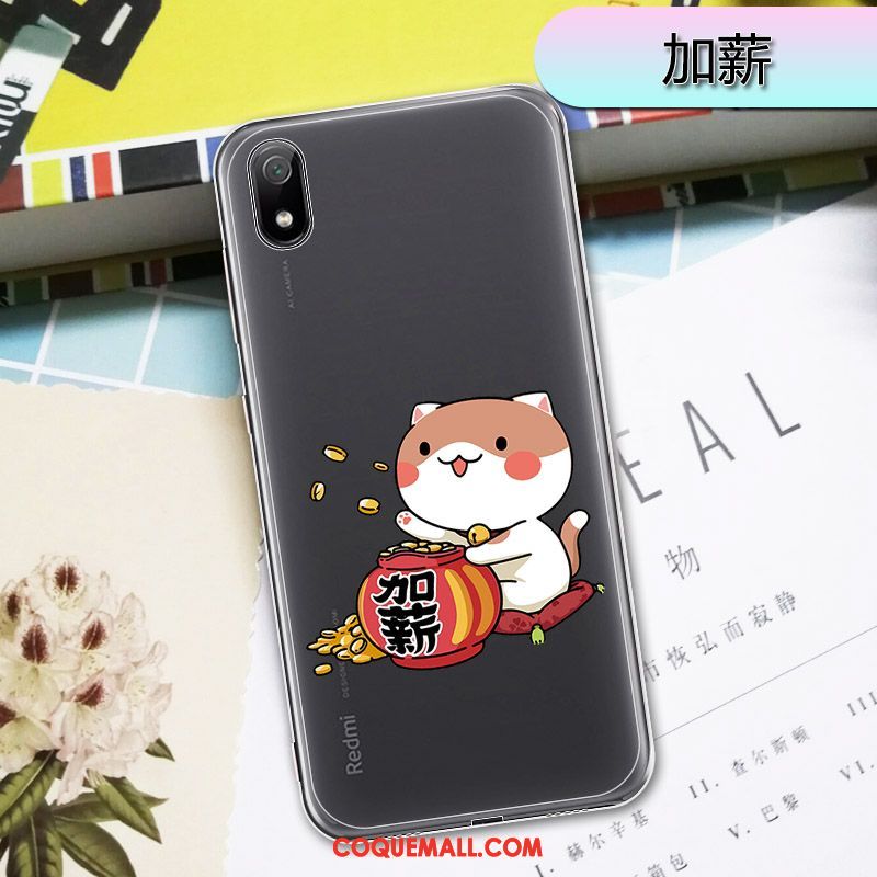 Étui Xiaomi Redmi 7a Personnalité Transparent Tout Compris, Coque Xiaomi Redmi 7a Rouge Téléphone Portable Beige